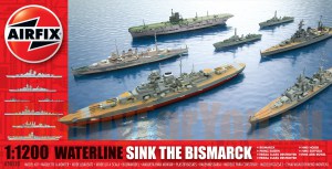 50120 Набор 6 кораблей Waterline sink the Bismarck (AIRFIX)  1/200