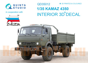 QD35012 3D Декаль интерьера кабины для Камаз 4350 (для модели Звезда) (Квинта Студио) 1/35