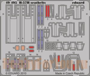 49495 Фототравление B-57B seatbelts for Airfix kit (Eduard) 1/48