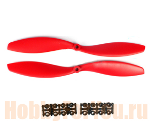 HY001-02205 Пропеллер  10x4.5 Slow Fly электро (red) 2 шт. прямой+обратный